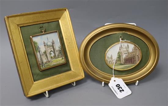 Two miniatures of Brighton Pavilion